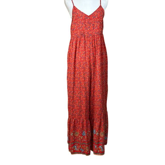 Natural LIfe Zoe red/blue wide leg jumpsuit, effortless, travel, bohemian, beach - Picture 1 of 7